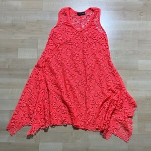 Coral Asymmetrical Kids Swim Cover-Up